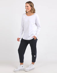Rib Long Sleeve Tee - White