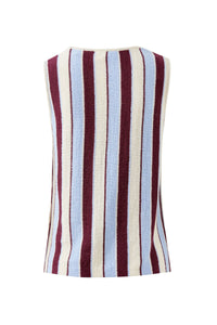 Chloe Stripe Knit Top - Blue wine stripe