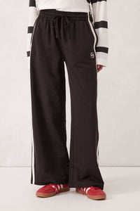 Gigi Wide Leg Terry Trackpant - Phantom Side Stripe