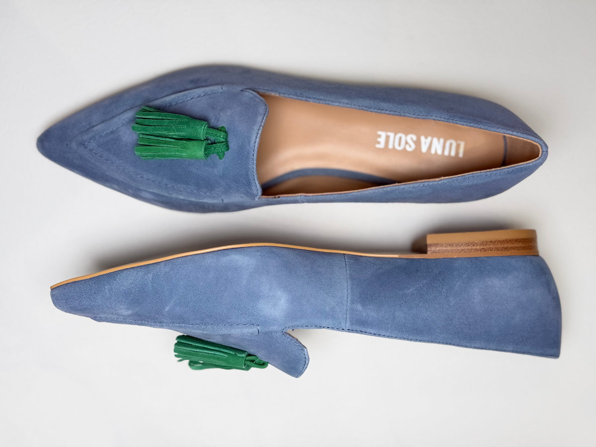 Luna Sole Palace - Cobalt/Emerald Suede