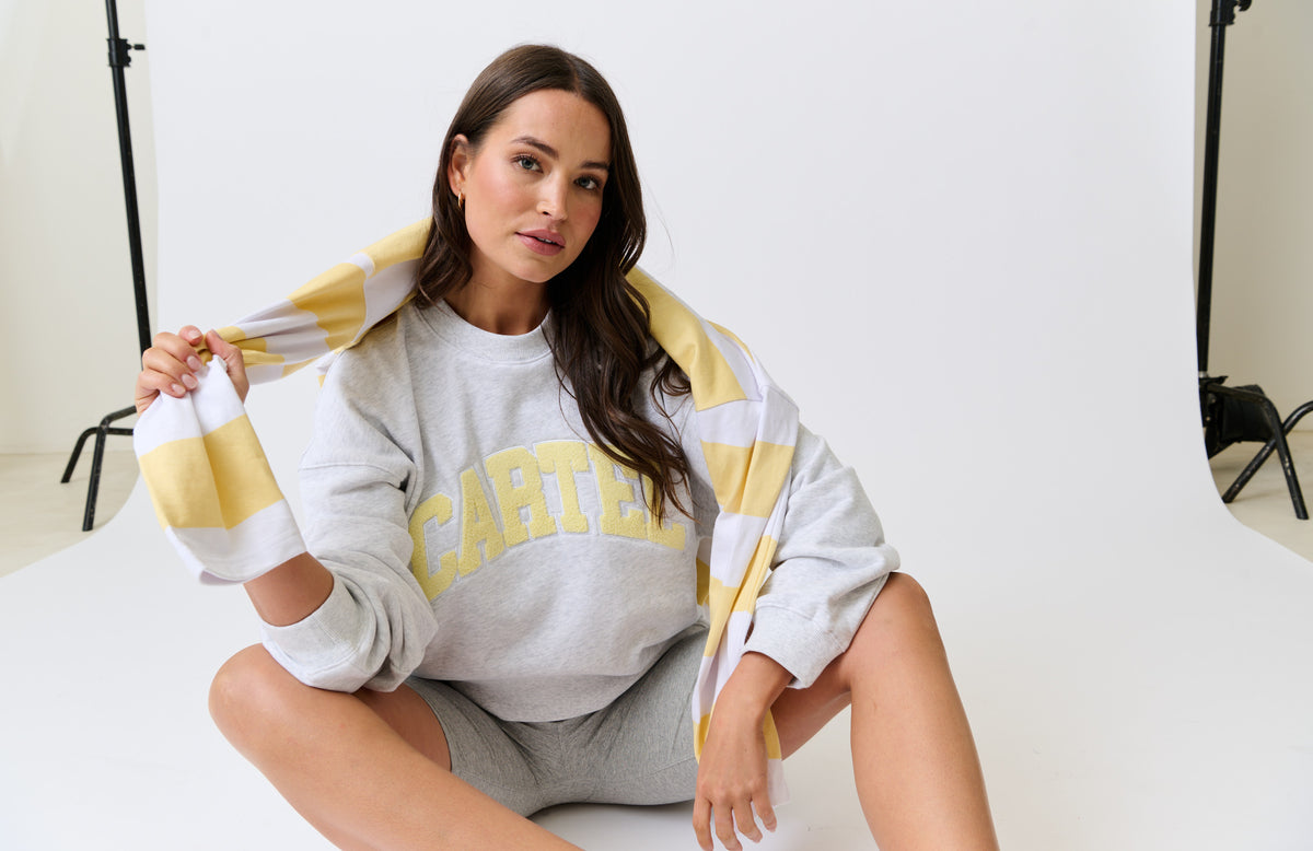 Nina Sweater - Grey Marle Varsity