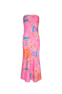 Aquarius Strapless Bias Dress - Cosmopolitan Pink