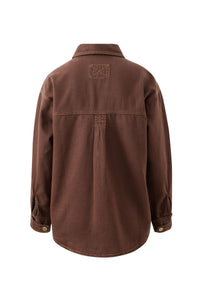 Bobbi Side Pocket Denim Shacket/Chocolate