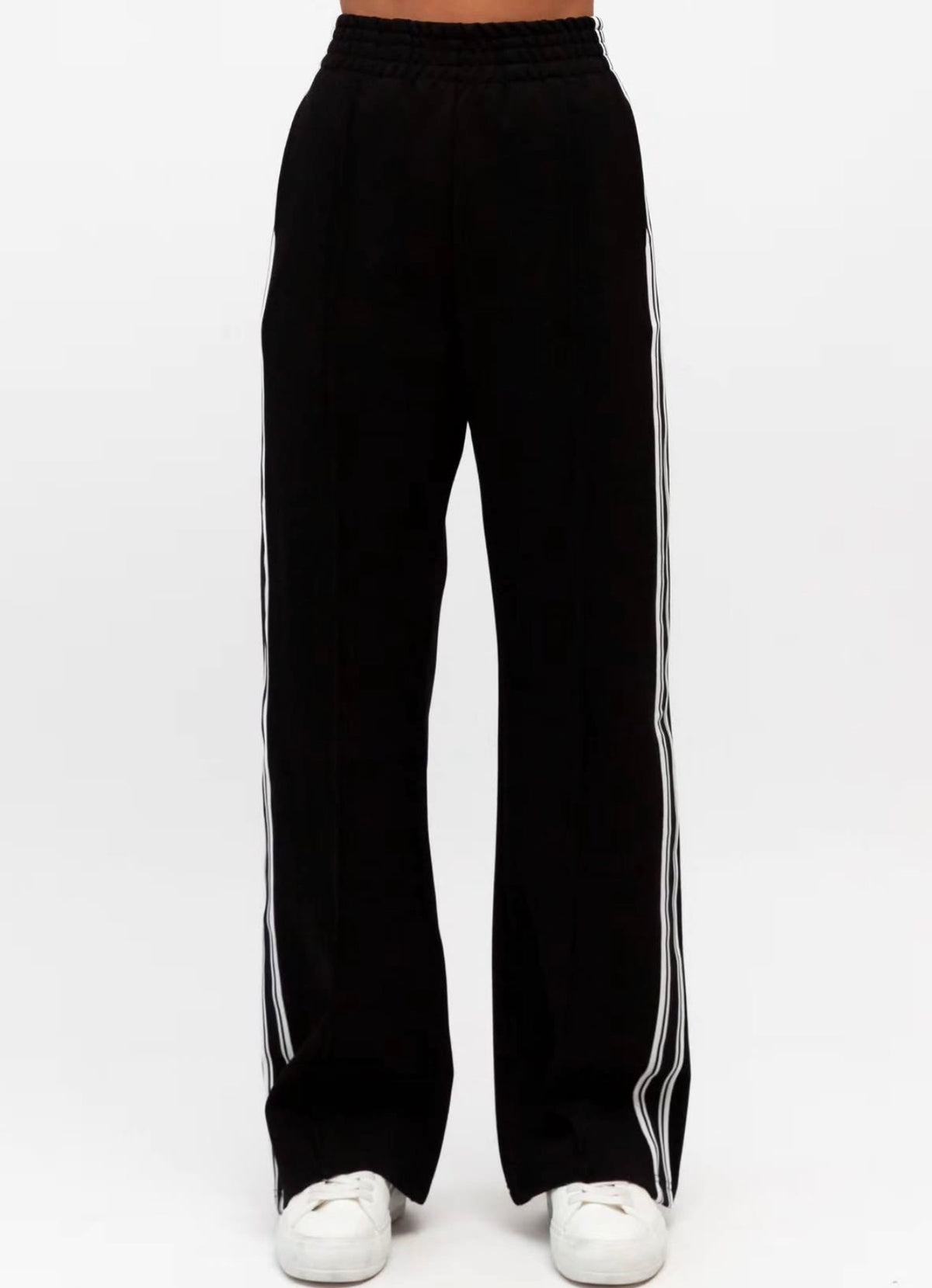 Black Pants with White Stripe