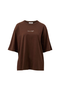 Luna Relaxed Tee - Chocolate/Ceres Script