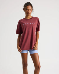 Thrive Tee - Warm Cherry Snow Wash