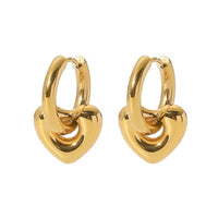 Heart Charm Hoops