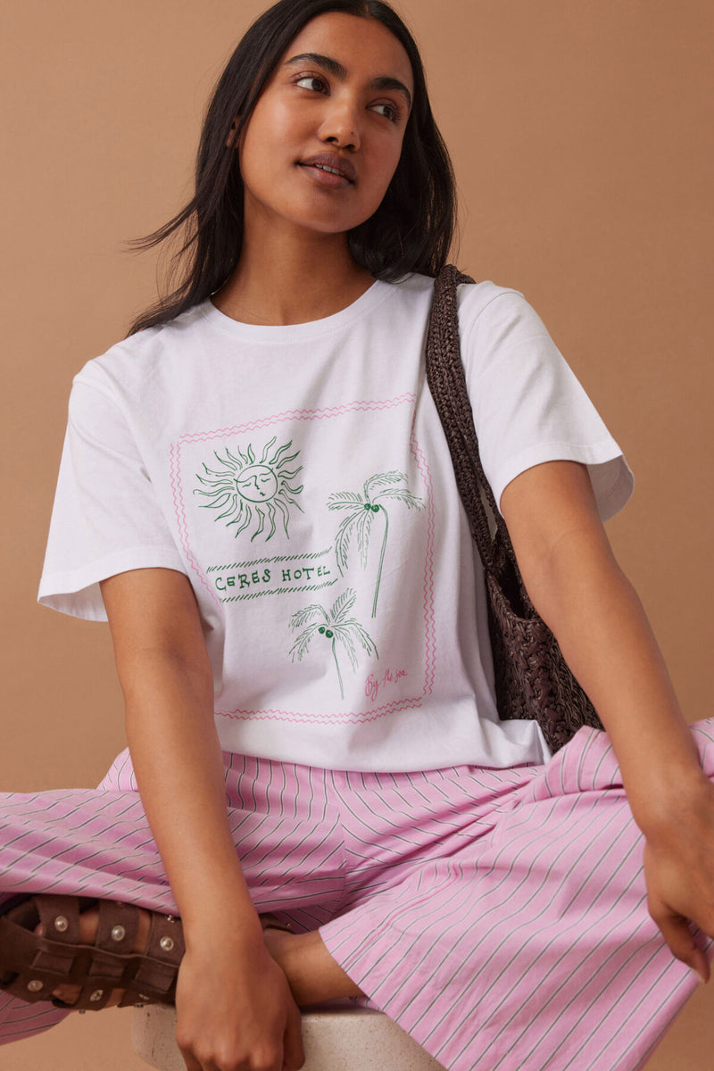 Stevie Slouchy Tee - White Ceres Hotel