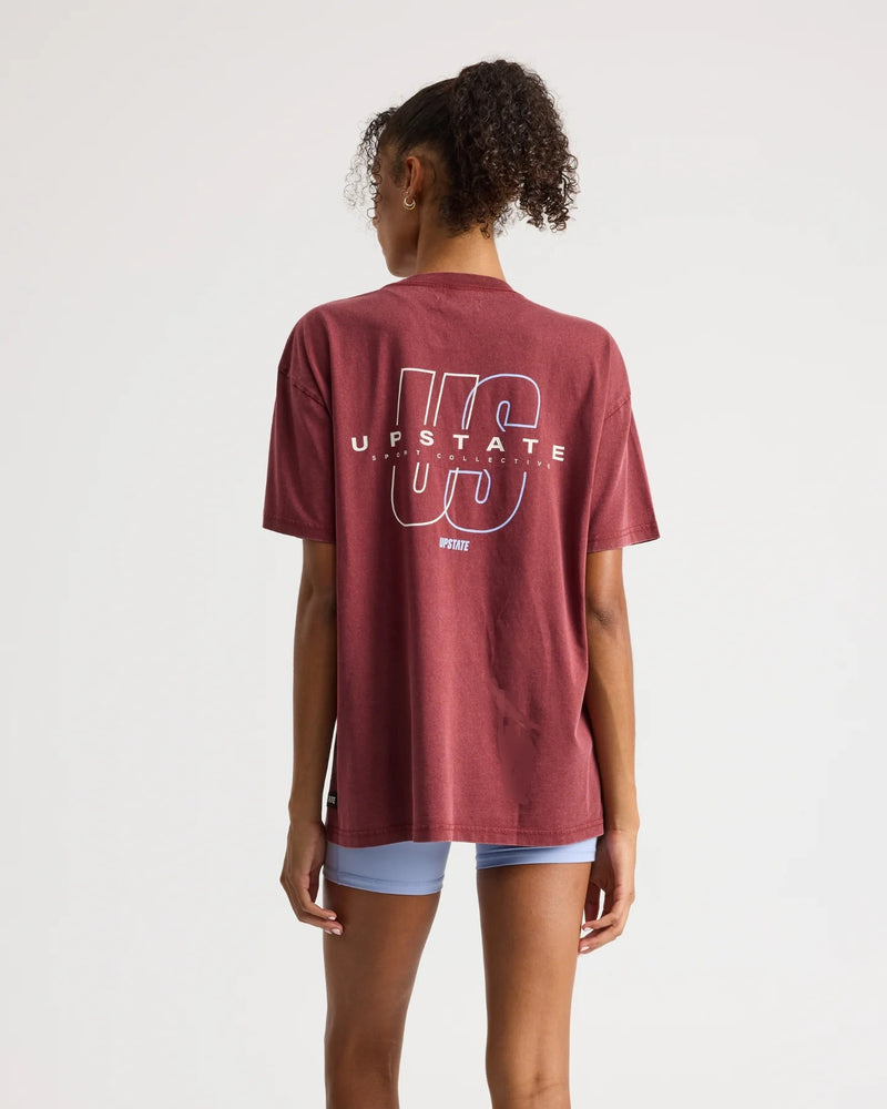 Thrive Tee - Warm Cherry Snow Wash
