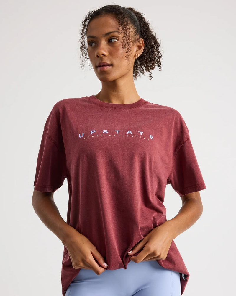 Thrive Tee - Warm Cherry Snow Wash