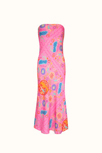 Aquarius Strapless Bias Dress - Cosmopolitan Pink
