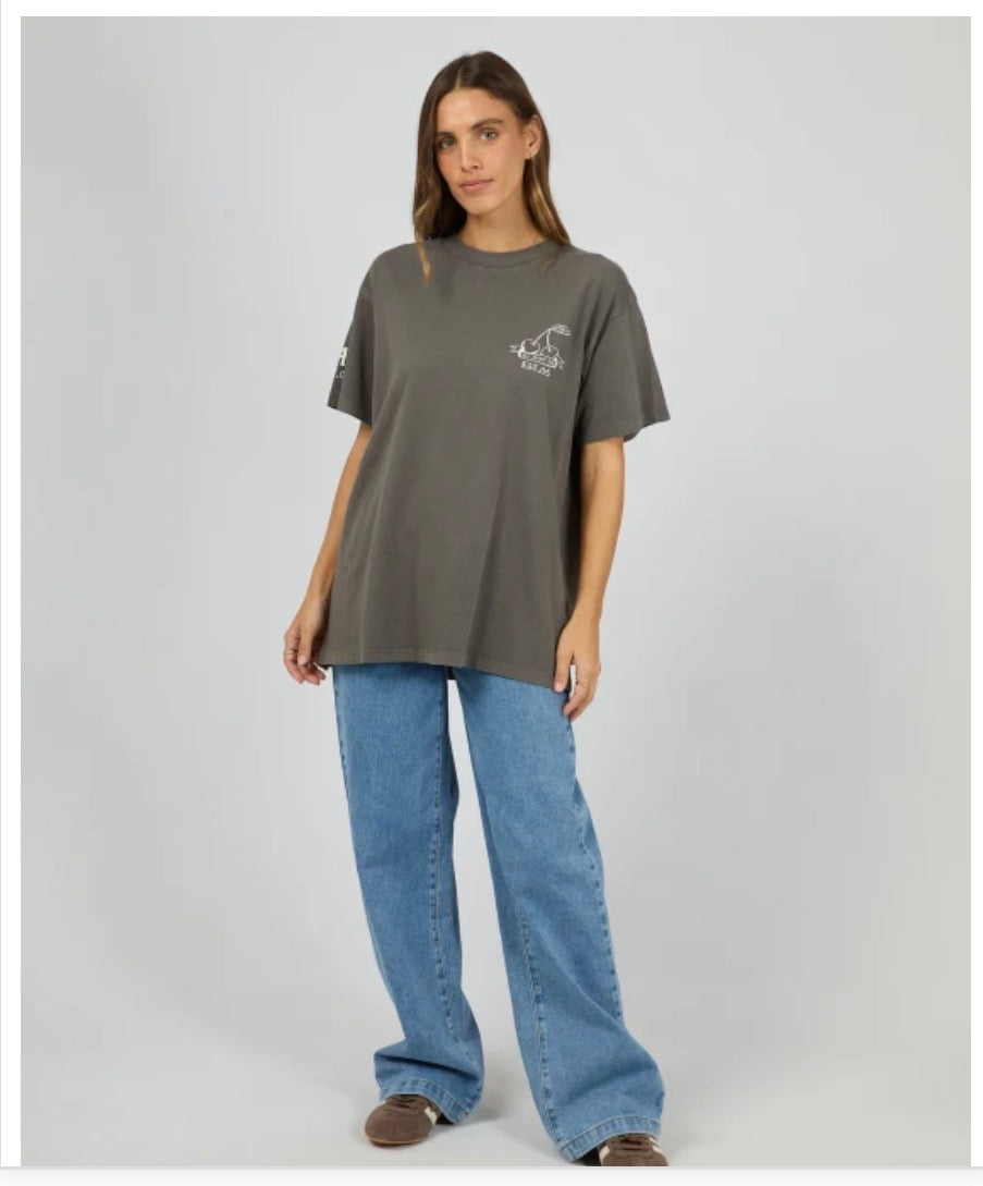 Cherry Pie Relaxed Tee - Charcoal