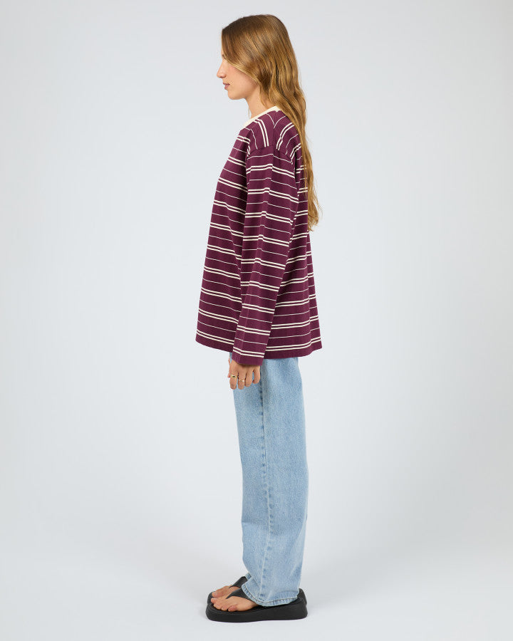 Stripe Long Sleeve Tee - Cherry