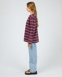 Stripe Long Sleeve Tee - Cherry