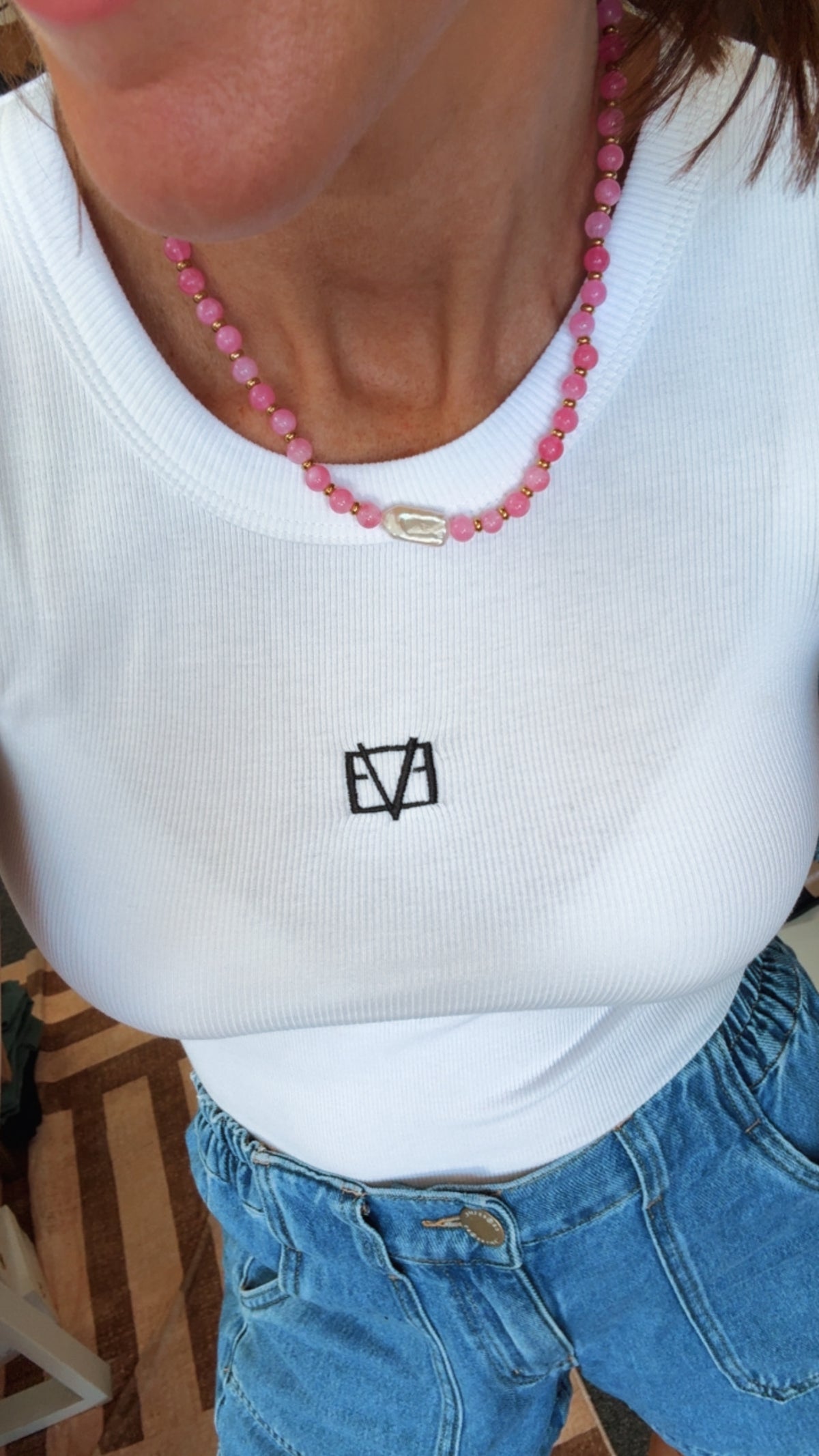 Sare Pink Bead Necklace