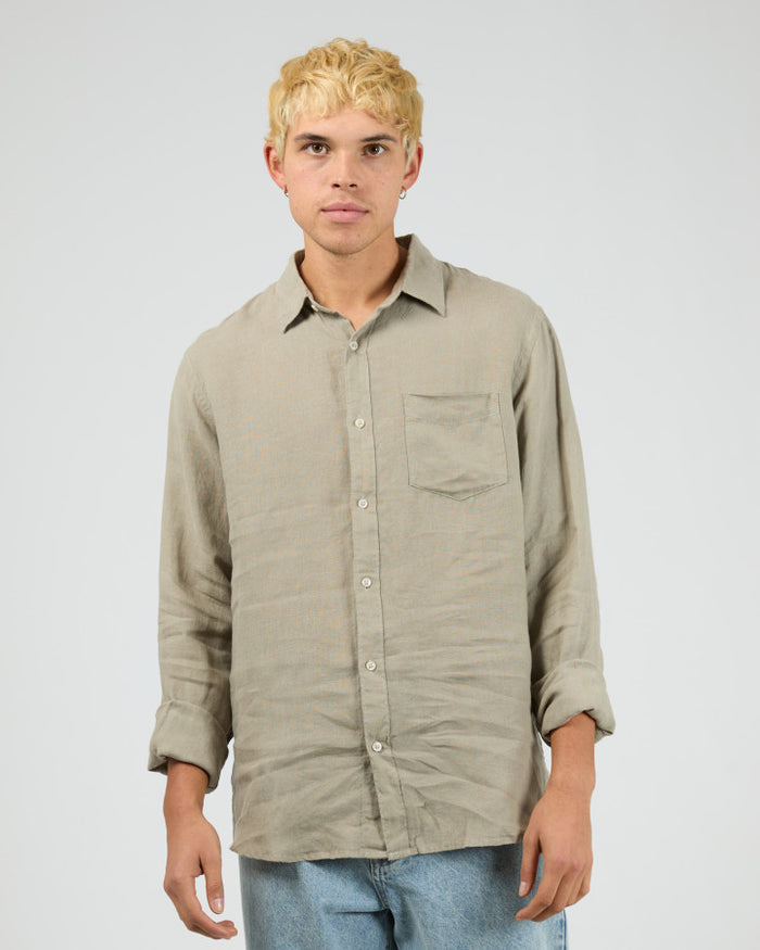 Linen Long Sleeve Shirt II - Khaki