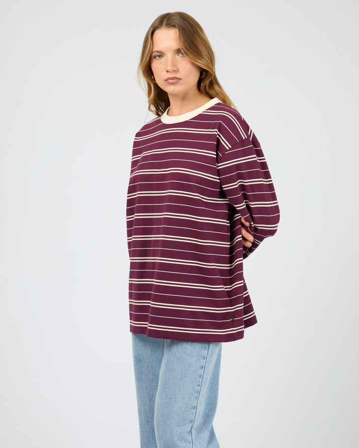 Stripe Long Sleeve Tee - Cherry