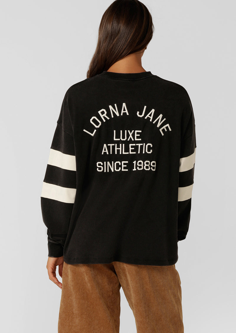 Throwback Oversized Lightweight Sweat - Washed Black