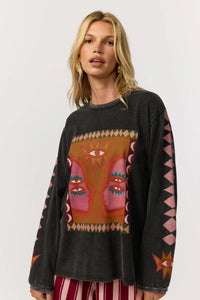 Luna Rosa Long Sleeve Tee - Onyx