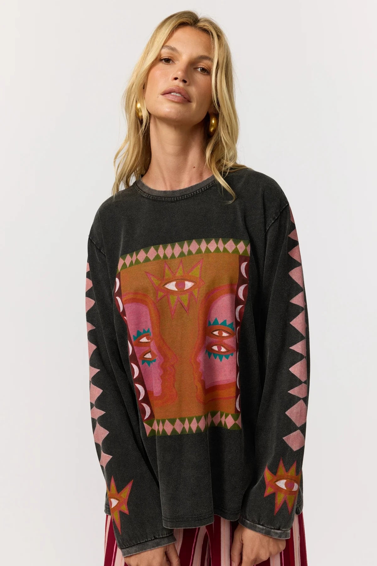 Luna Rosa Long Sleeve Tee - Onyx