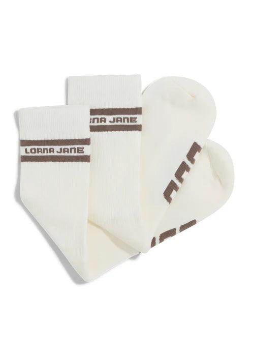Sporty Crew Socks -  Porcelain/Cedar
