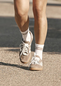 Sporty Crew Socks -  Porcelain/Cedar