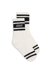 Varsity Crew Socks - Porcelain/ Black