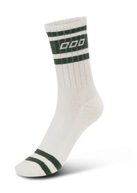 Varsity Crew Socks - Porcelain/Dark Green
