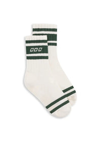 Varsity Crew Socks - Porcelain/Dark Green