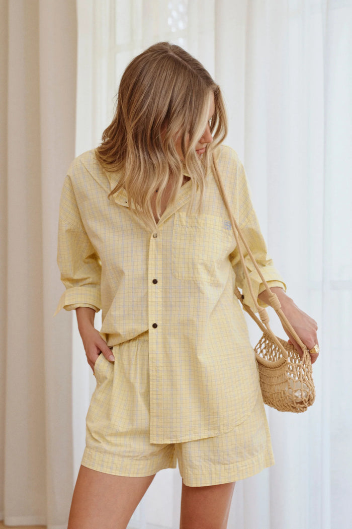 Peta Oversized Shirt -Sun Faded Check
