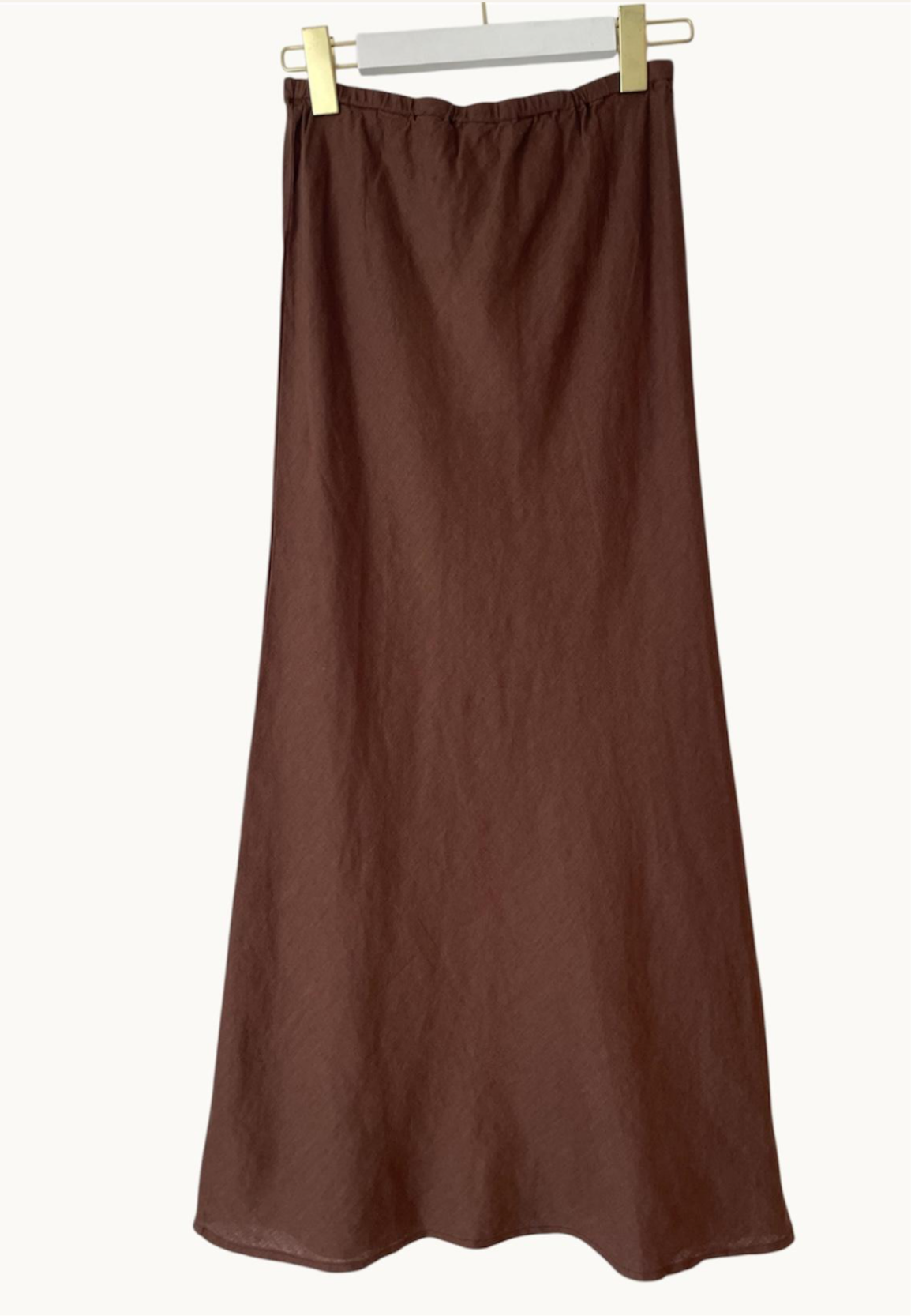 Linen Slip Skirt - Chocolate