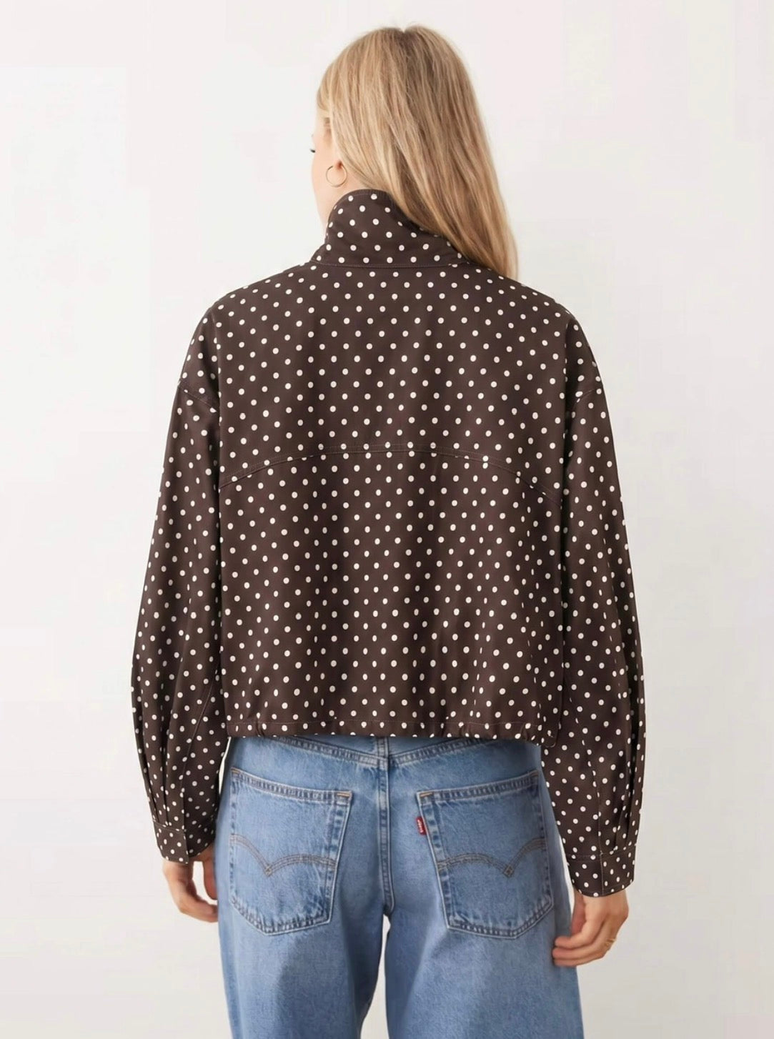 Mila Polka Dot Spray Jacket – Chocolate