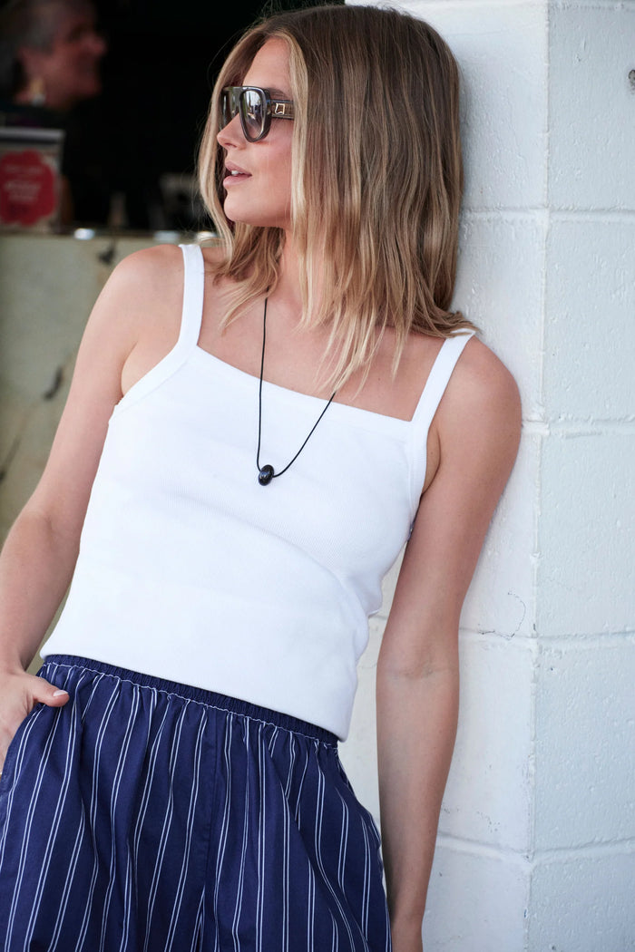 Sophie Rib Singlet - White
