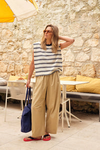 Frankie Tank - Milk/Heritage Navy Stripe