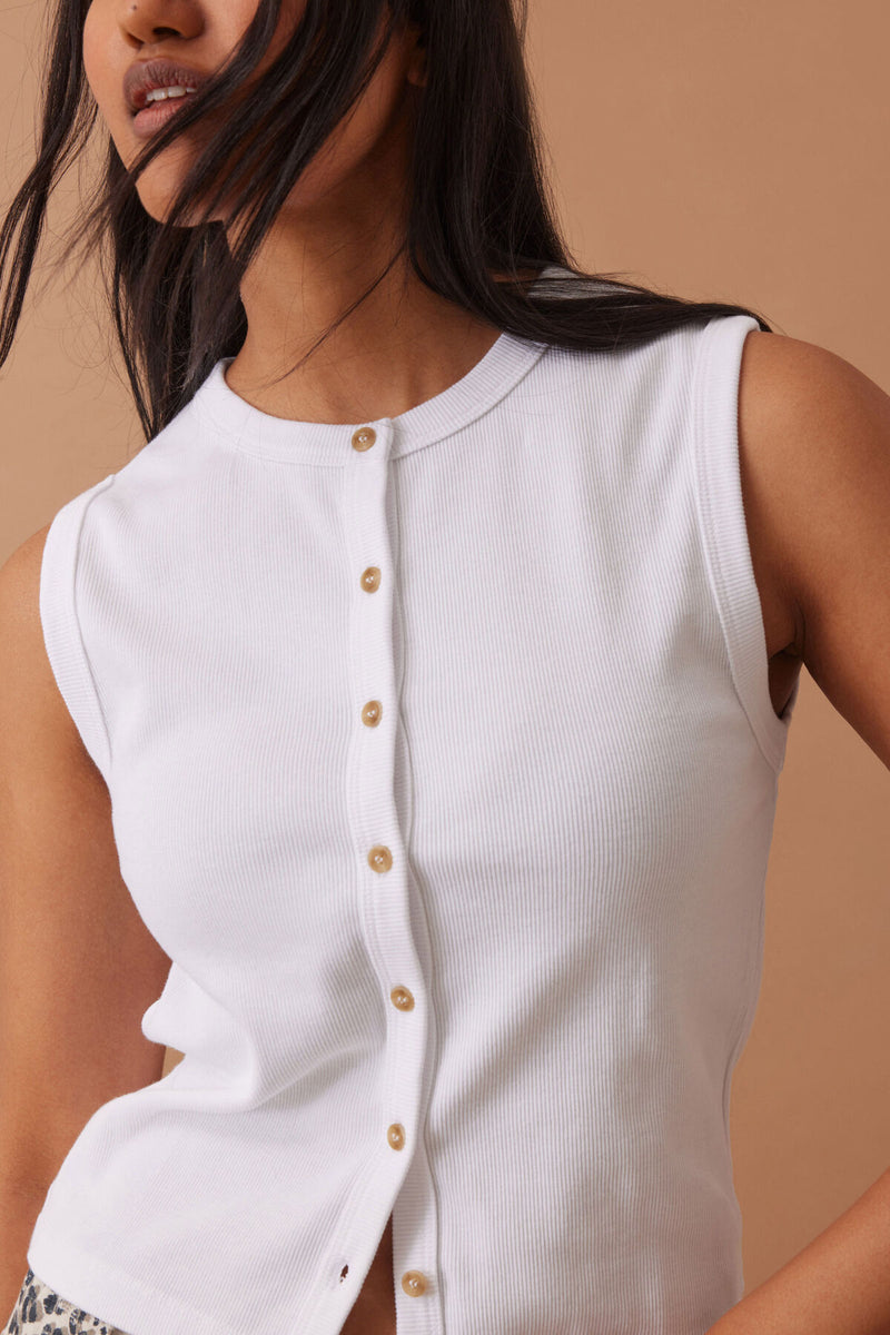 Lyla Button Through Rib Tank