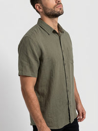 Linen Short Sleeve Shirt II - Khaki