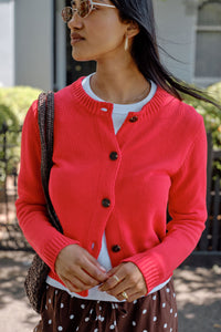 Nelly Long Sleeve Knit Cardi -Fiery Red