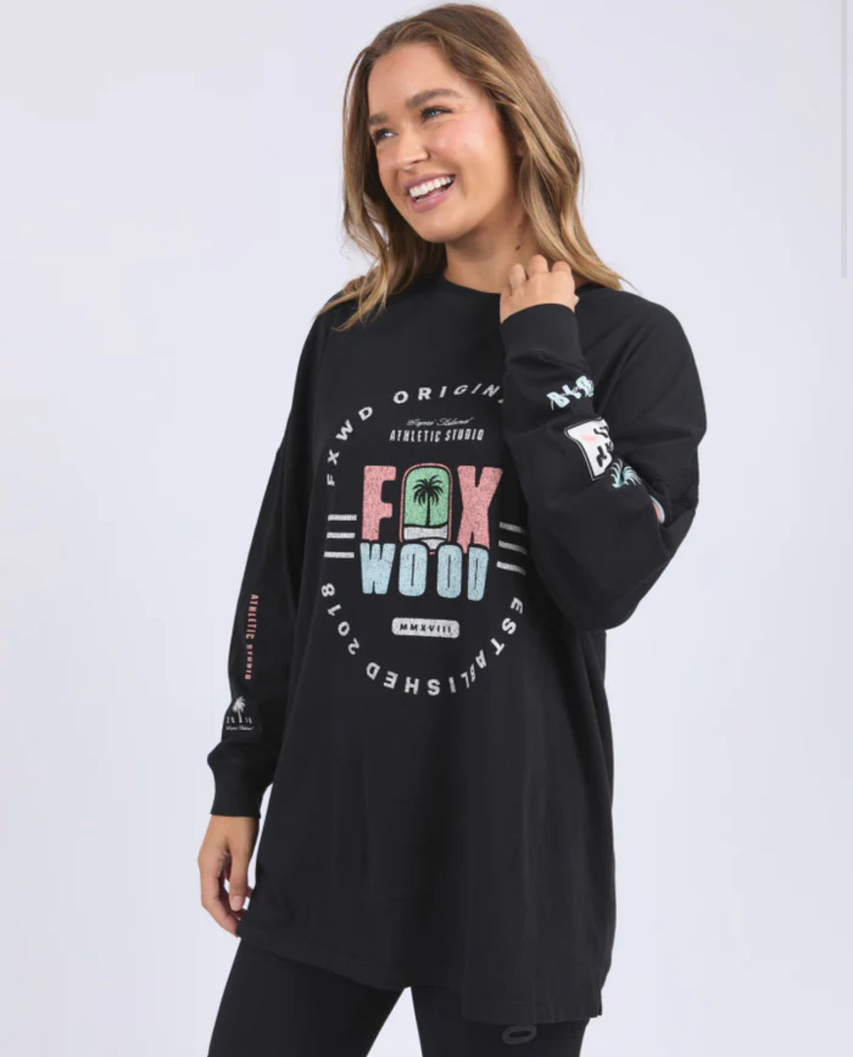 Vibes Long Sleeve Tee Shirt - Washed Black