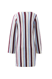 Chloe Stripe Knit Mini Dress - Blue wine stripe