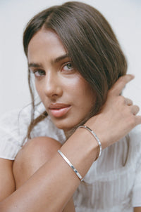 Dylan Bangle Silver- Celestial Clear
