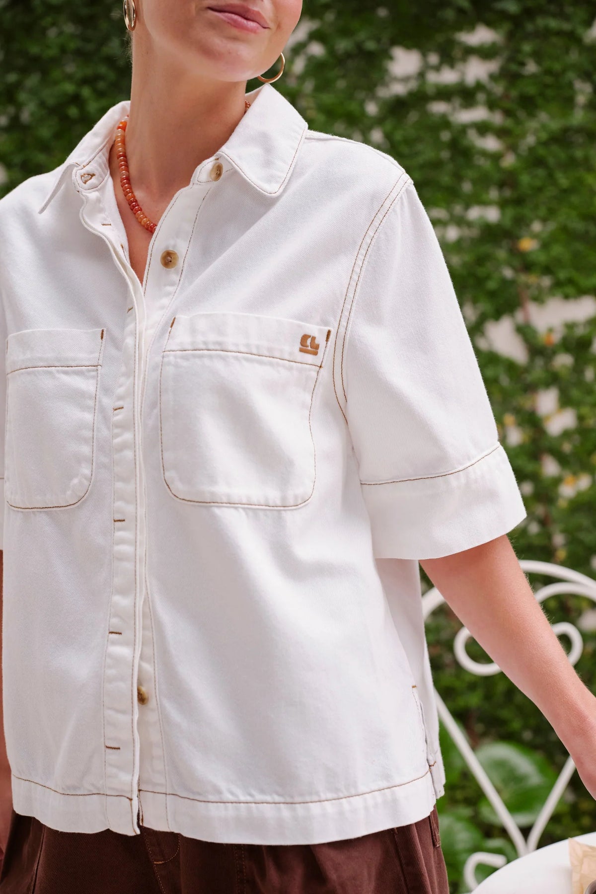 Noa Short Sleeve Shirt - Fresh Ecru