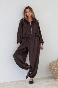 Chocolate Satin Pants