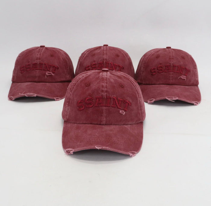 Ssaint Logo Cap - Cherry Acid Wash