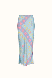 Aquarius Bias Maxi Skirt - Sky Blue