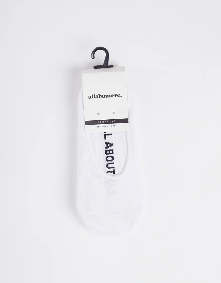 AAE 3 Pack Sockettes - White. All About Eve