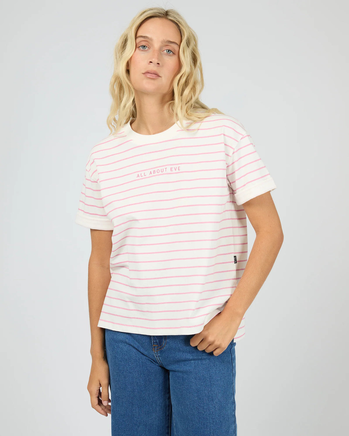 AAE Washed Stripe Tee - Orchid