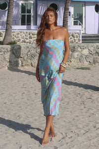 Aquarius Bias Maxi Skirt - Sky Blue