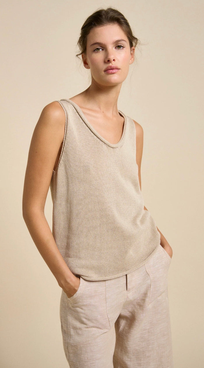 Scoop Neck Spring Tank - Natural