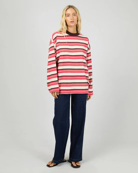 Dolly LS Stripe Tee - Berry