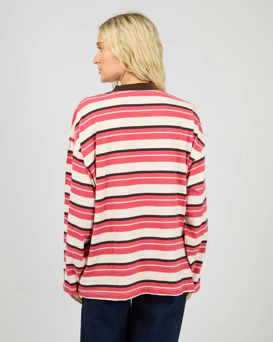 Dolly LS Stripe Tee - Berry